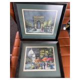 Signed French framed etching