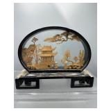 Chinese hand carved cork diorama