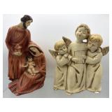 Vintage holy family and angel statues