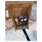 Wire spool organizer with some wire. 4-90