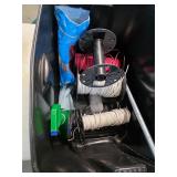 Tub full of wire spools, wire and more. 4-196