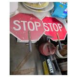 2 stop/slow metal signs. 4-250