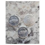 3 x 1 Gram Mini Silver Rounds   K-13
