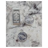 5 Grams Total Silver Mini Bar and Rounds  K-14