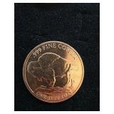 1 oz Copper Round  Buffalo/Indian Head