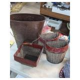 Metal and Wicker Deco Baskets + Metal Oval Can
