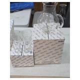 Matching Engravings Pitcher + 4 Glasses New 5-48s