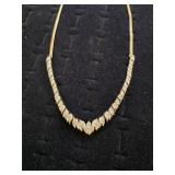 16.6 Gram 14K Diamond 18' Collar Necklace 91-6