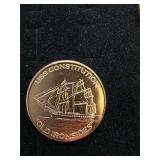 1 oz Copper Round Ship 'Old Ironsides'