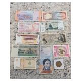 10 Foreign Bills + 1988 Canadian Loony  K-7