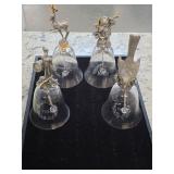 Made in France Collectable Glass+Pewter Bells