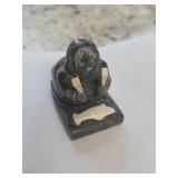 2 1/2' Soapstone Inuit Carved Fisherman Signed
