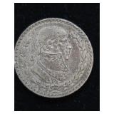 1963 Silver Mexican Peso  K-24