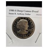 1980 S Deep Cameo Proof Susan B Anthony $1 Coin