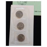 1980 P D S  Susan B Anthony Dollar Set M-16