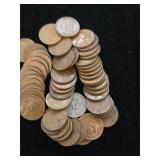 48-1955 S Wheats 1 Indian 1 Steal  Pennies  M-40