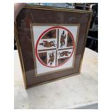 Framed matted, signed, numbered blanket toss.130-3