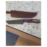 10 1/4' Hand Forged Full Tang Damascus Knife 5-7