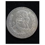 1957 Silver Mexican Peso  K-27