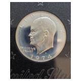 1974 S 40% Silver Proof Ike w Case and Box  M-28