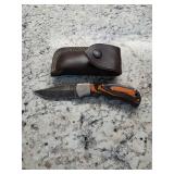 6 1/2' Hand Crafted Damascus Folder  5-58