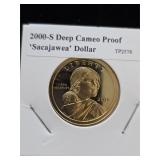 2000 S Deep Cameo Proof 'Sacajawea' $1 Coin 12-48
