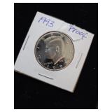 1993 S Proof Kennedy 50 Cent Coin 12-57