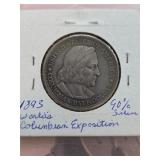 1893 90% Silver Worlds Expo 50 Cent Coin w Program