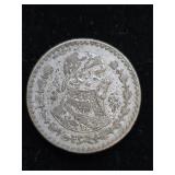 1964 Silver Mexican Peso  K-26