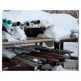 Lg. steel pipe rack w/pipe & much more
