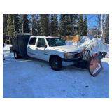 2001 GMC 3500 1 Ton Snow Plow Truck w/Util. Bed
