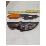 Full Tang Damascus Knife w Chevy Cut out 5-4k