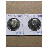 1972-71 S AU Kennedy 50 Cent Coins  12-35