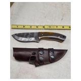 Full Tang Damascus Knife w Harly  Cut out 5-7k