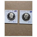1983-82 S AU Kennedy 50 Cent Coins  12-33