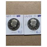 1989-88 S AU Kennedy 50 Cent Coins  12-31