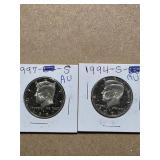 1997-94 S AU Kennedy 50 Cent Coins  12-30
