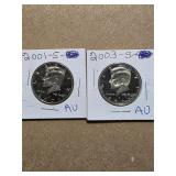 2001-03 S AU Kennedy 50 Cent Coins  12-28