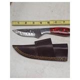 Full Tang Damascus Knife w 3 Cross Cut out 5-5k