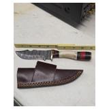 Hand Crafted Rat-Tail Damascus Knife w Brass Guard