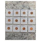 12 SMS Proof Pennies Various Dates 12-3