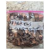 5lbs Half Dollars,Quarters,Pennies,Dimes,Nickels