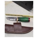 Hand Crafted Rat-Tail Damascus Knife w Brass Guard