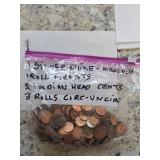 4 Rolls Pennies + More, Including Wheats  12-24