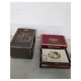 Microscope box and cigar boxes. 45-44