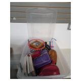 Toys and coloring books in tub w/lid. K42
