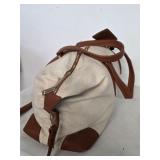 leather bag of scarves and more. 45-71