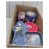 Box of vintage tins. K23