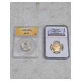 Pair of graded coins, see pictures. K18