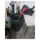 Electric weed eater and trash can. 19-7
